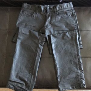 Black leather jeans , never worn! Great condition